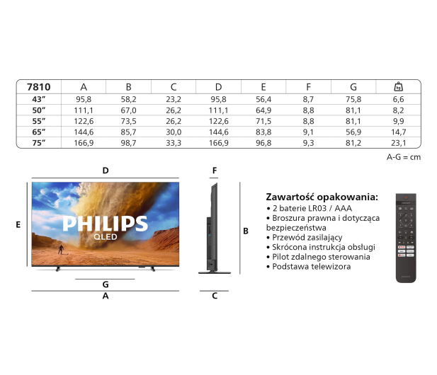 Philips 50PUS7810 50" QLED 4K Titan OS Dolby Atmos - 1335603 - zdjęcie 3